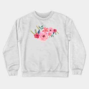 PINK FLOWERS WITH FOLIAGE Crewneck Sweatshirt